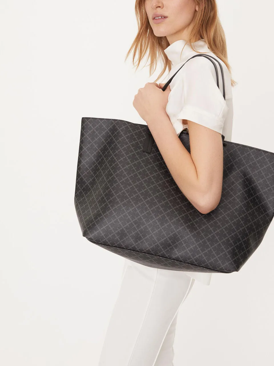 Abi Printed Tote Bag - Charcoal