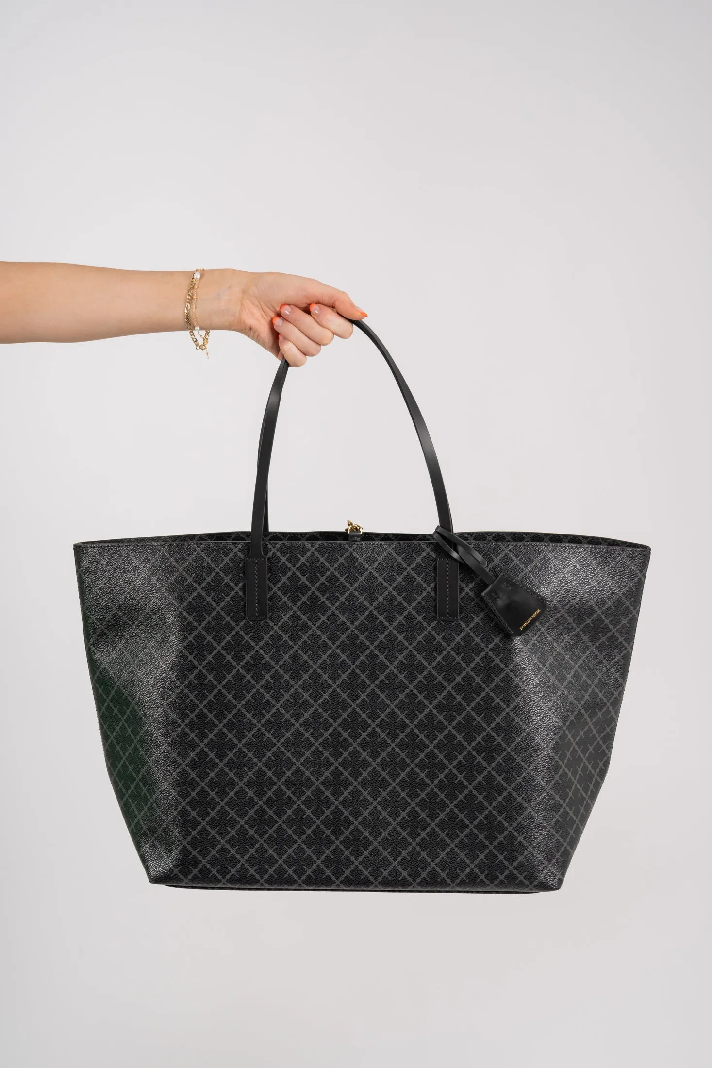 Abi Printed Tote Bag - Charcoal