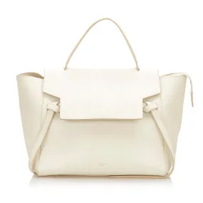 Belt Leather Handbag White