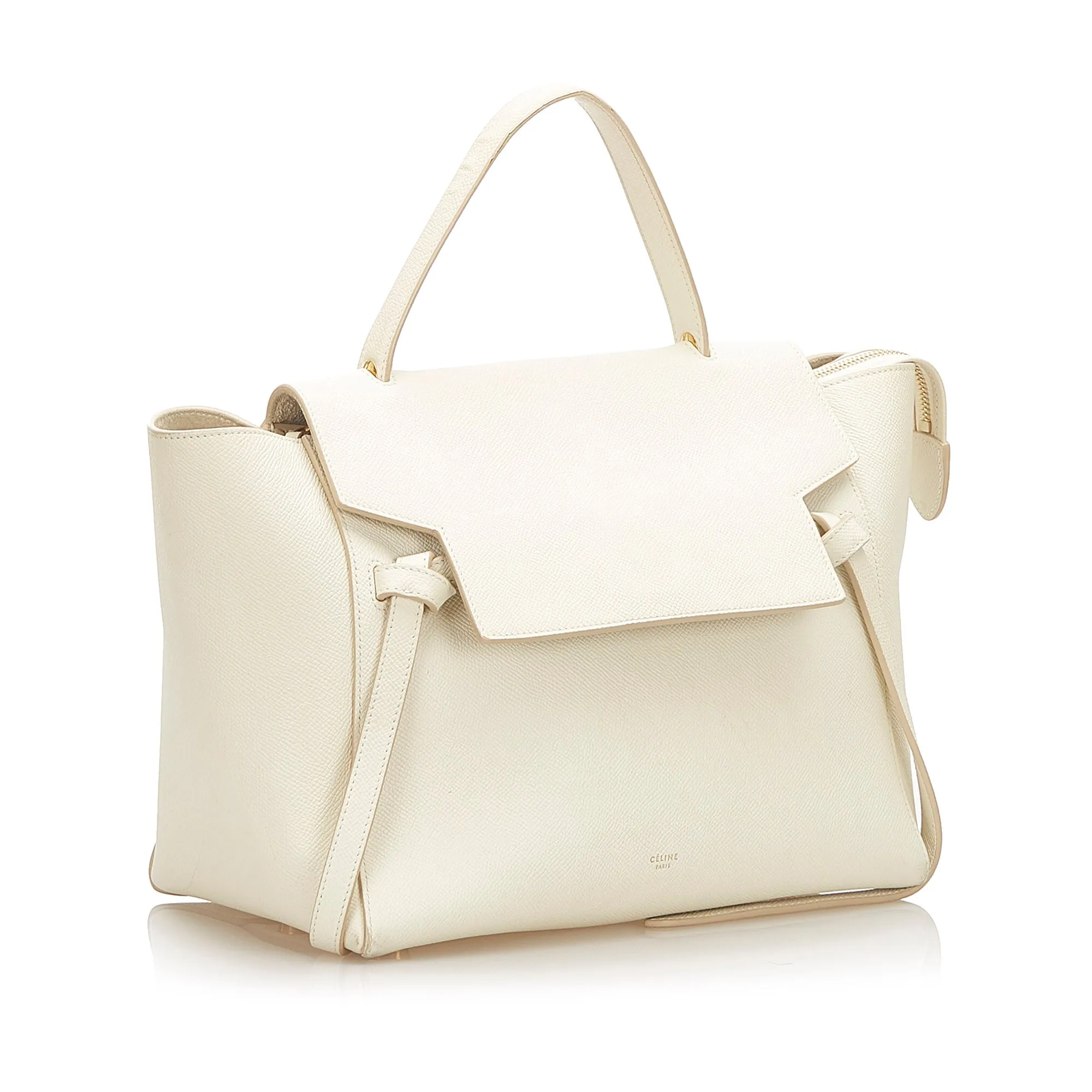 Belt Leather Handbag White