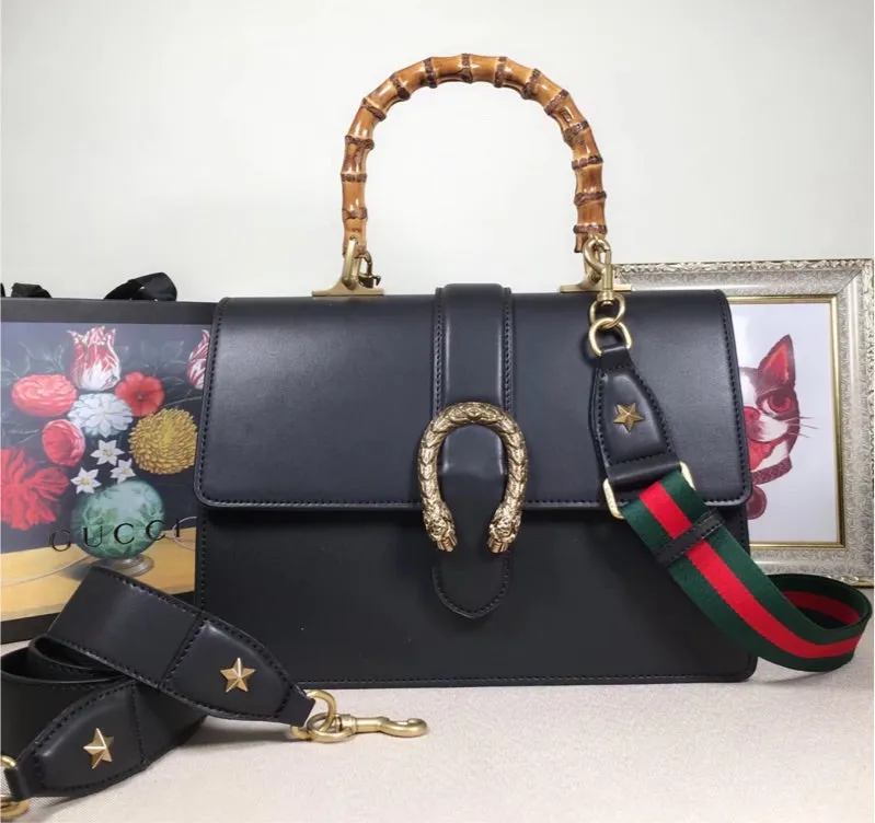 Black GUCCI leather woman Handbag