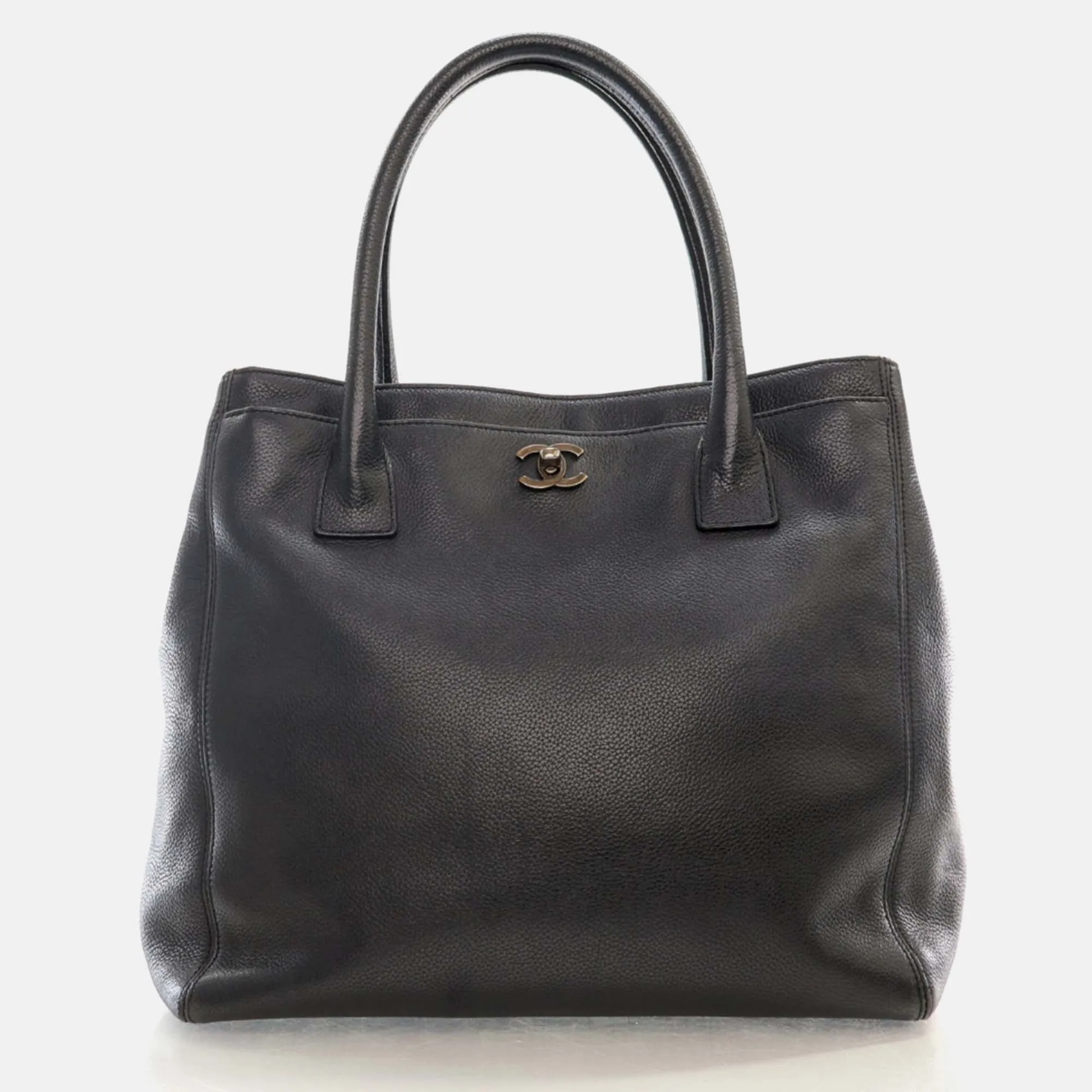 Black Leather Executive Tote Bag