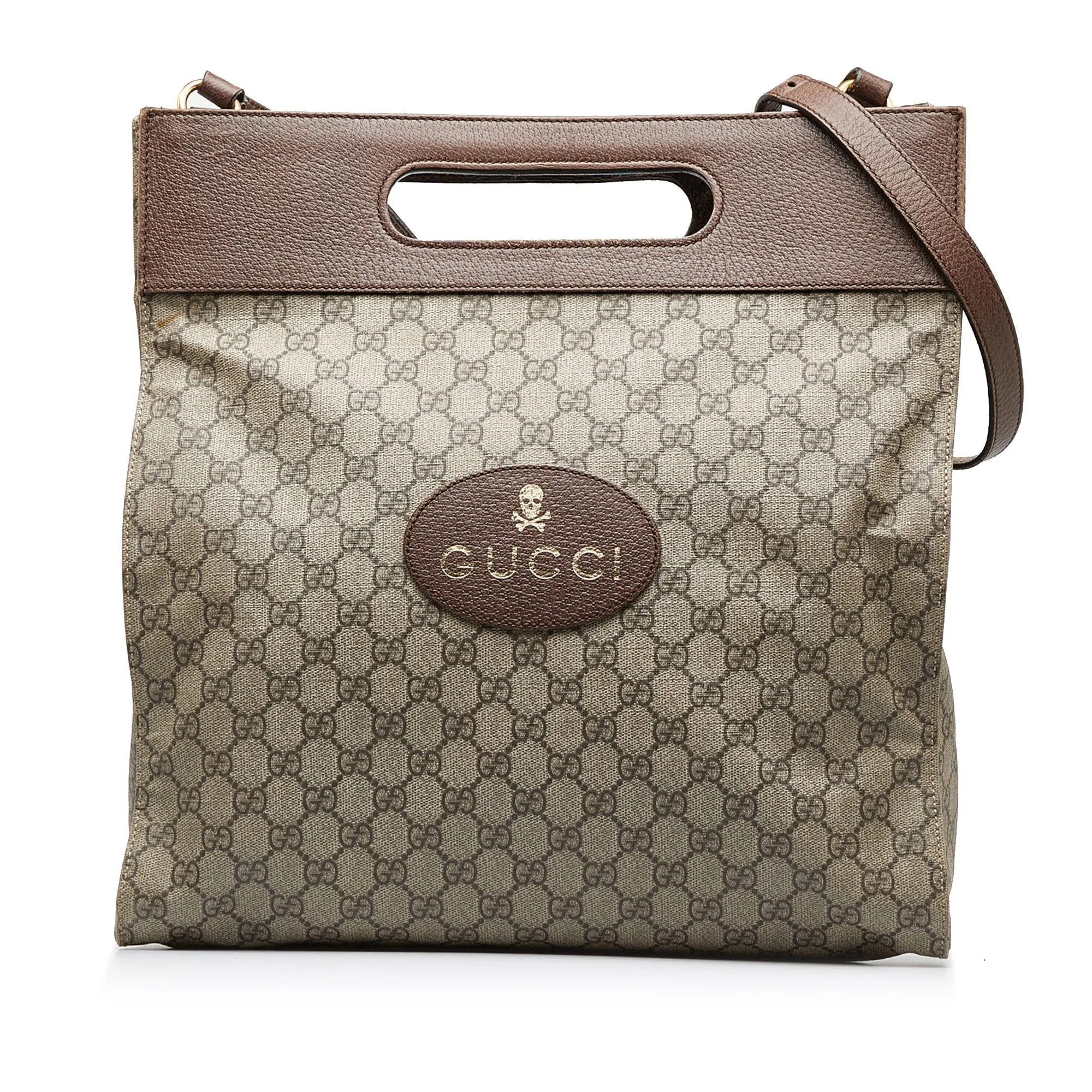 Brown Gucci GG Supreme Neo Vintage Soft Tote Satchel