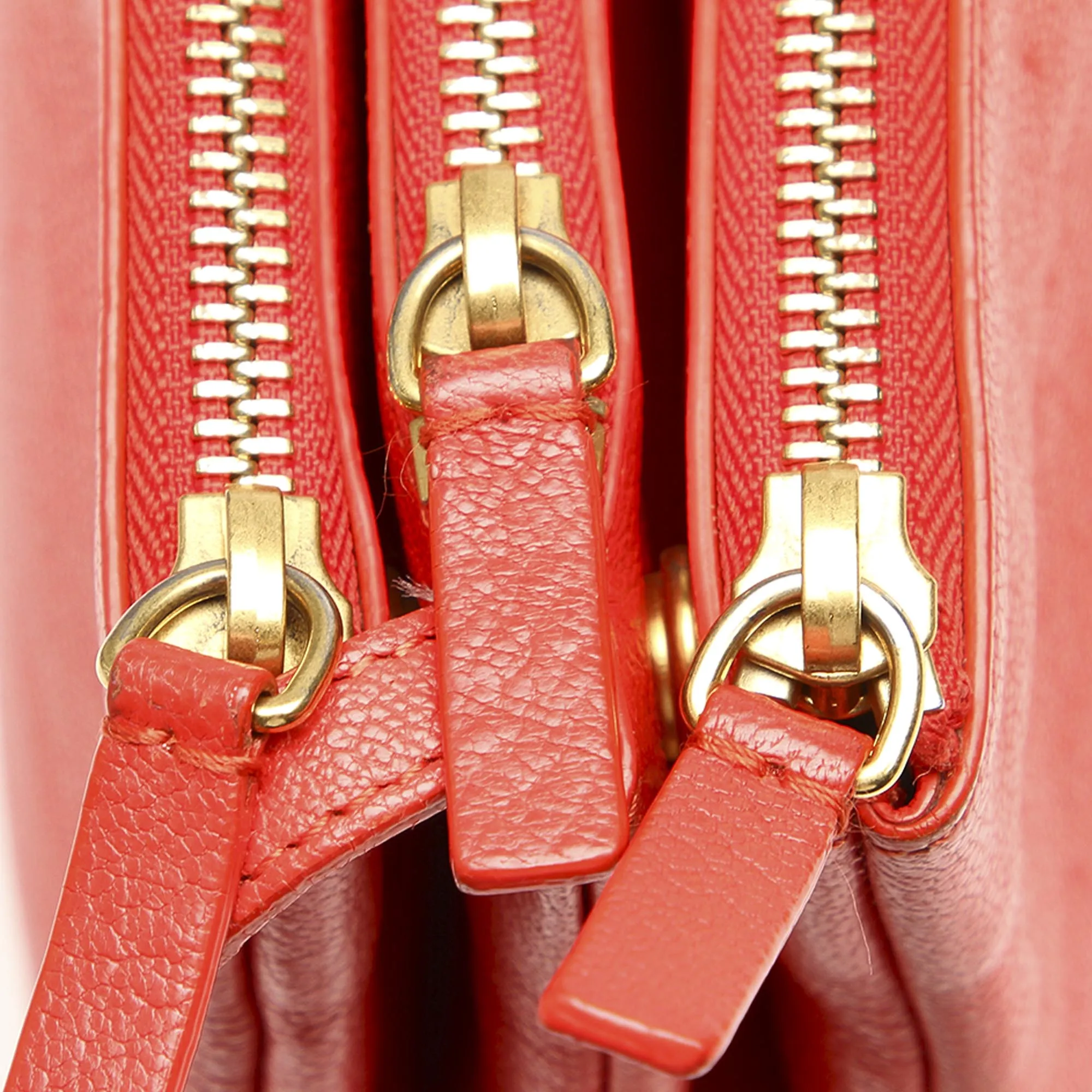 Celine Trio Leather Shoulder Bag Red