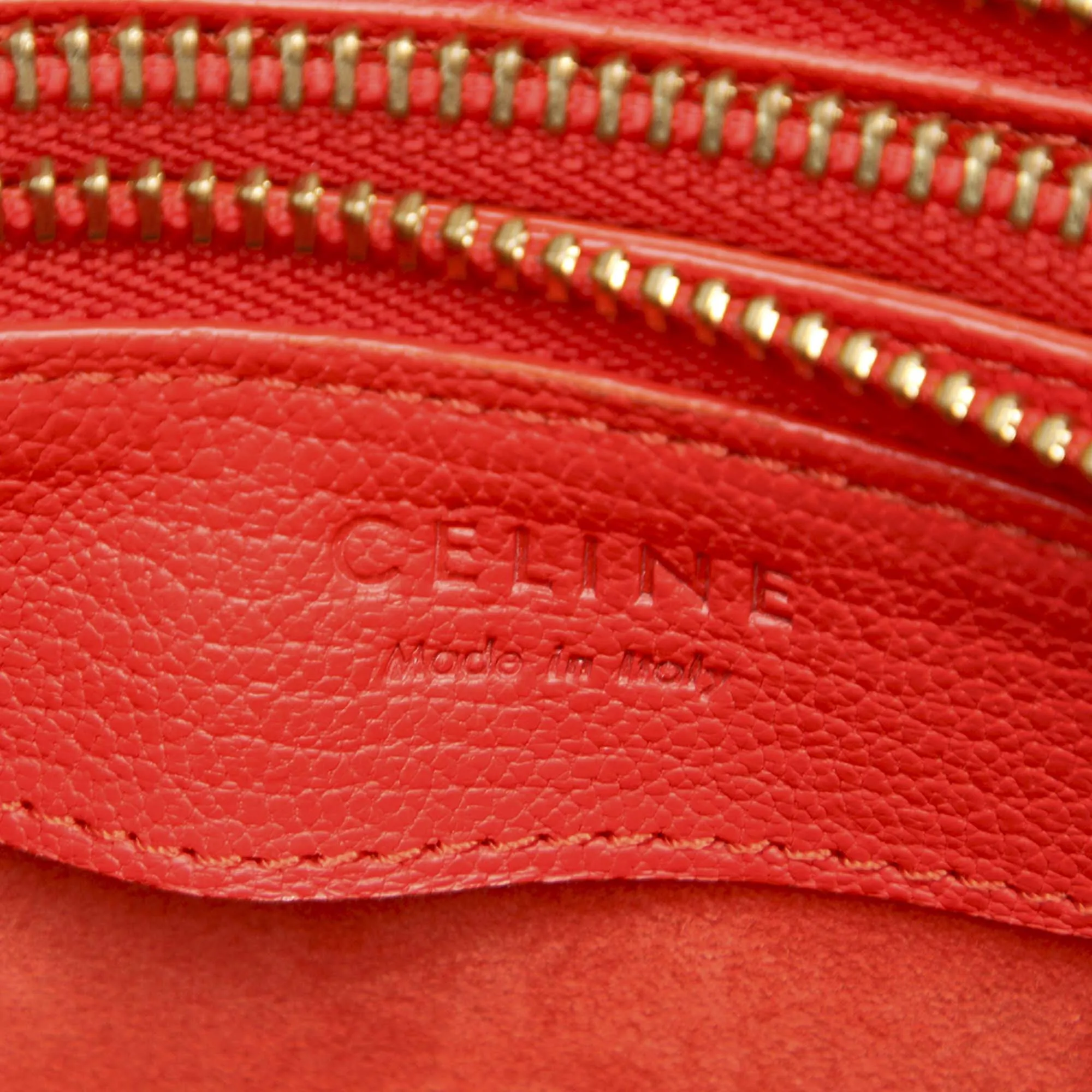 Celine Trio Leather Shoulder Bag Red