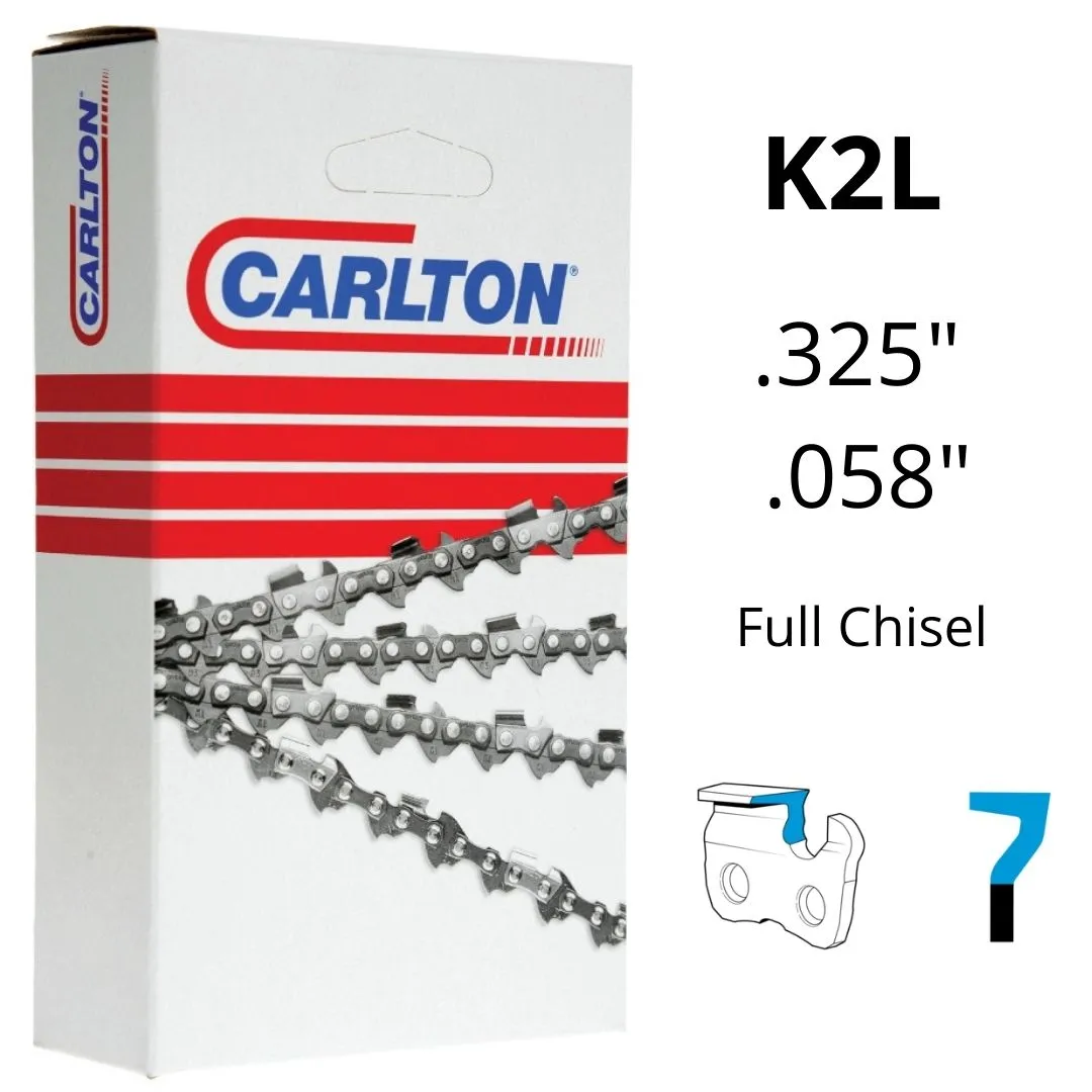 Chainsaw Chain CARLTON® K2L .325" .058" Full Chisel