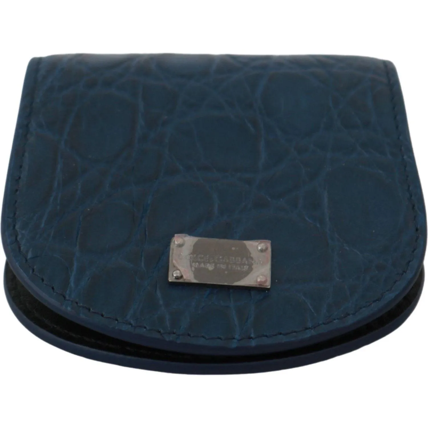 Dolce & Gabbana Sleek Blue Caimano Condom Case Wallet