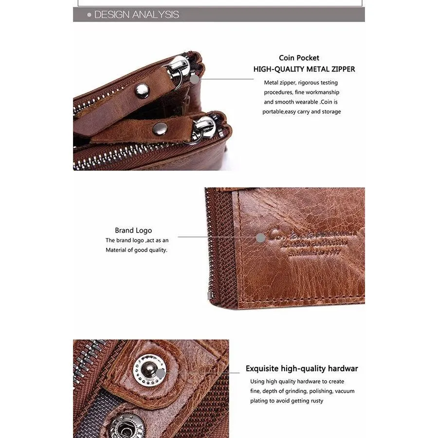 ElegantCow RFID Zipper Clutch Wallet