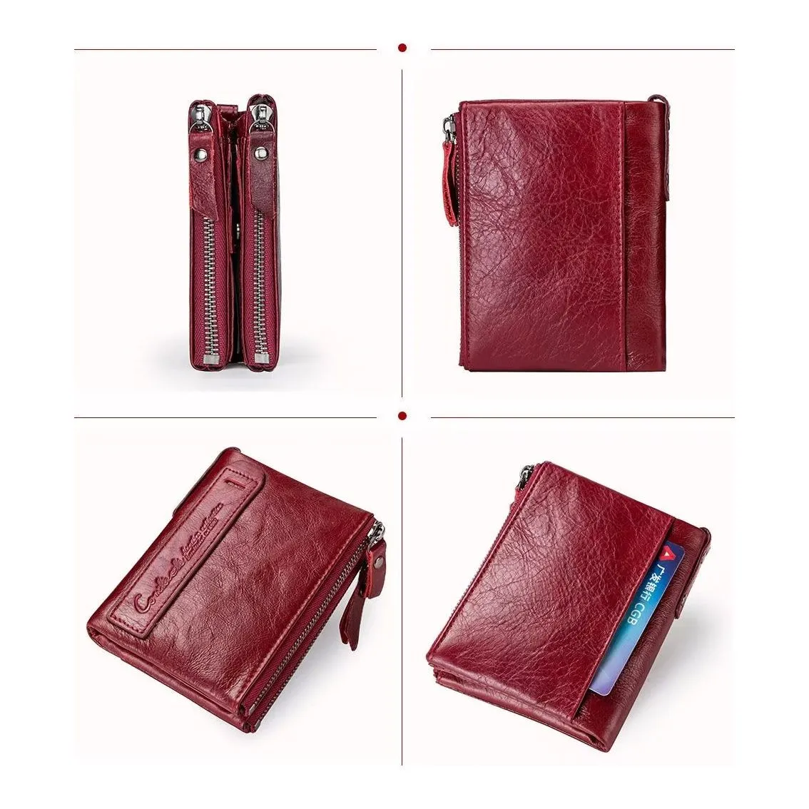 ElegantCow RFID Zipper Clutch Wallet