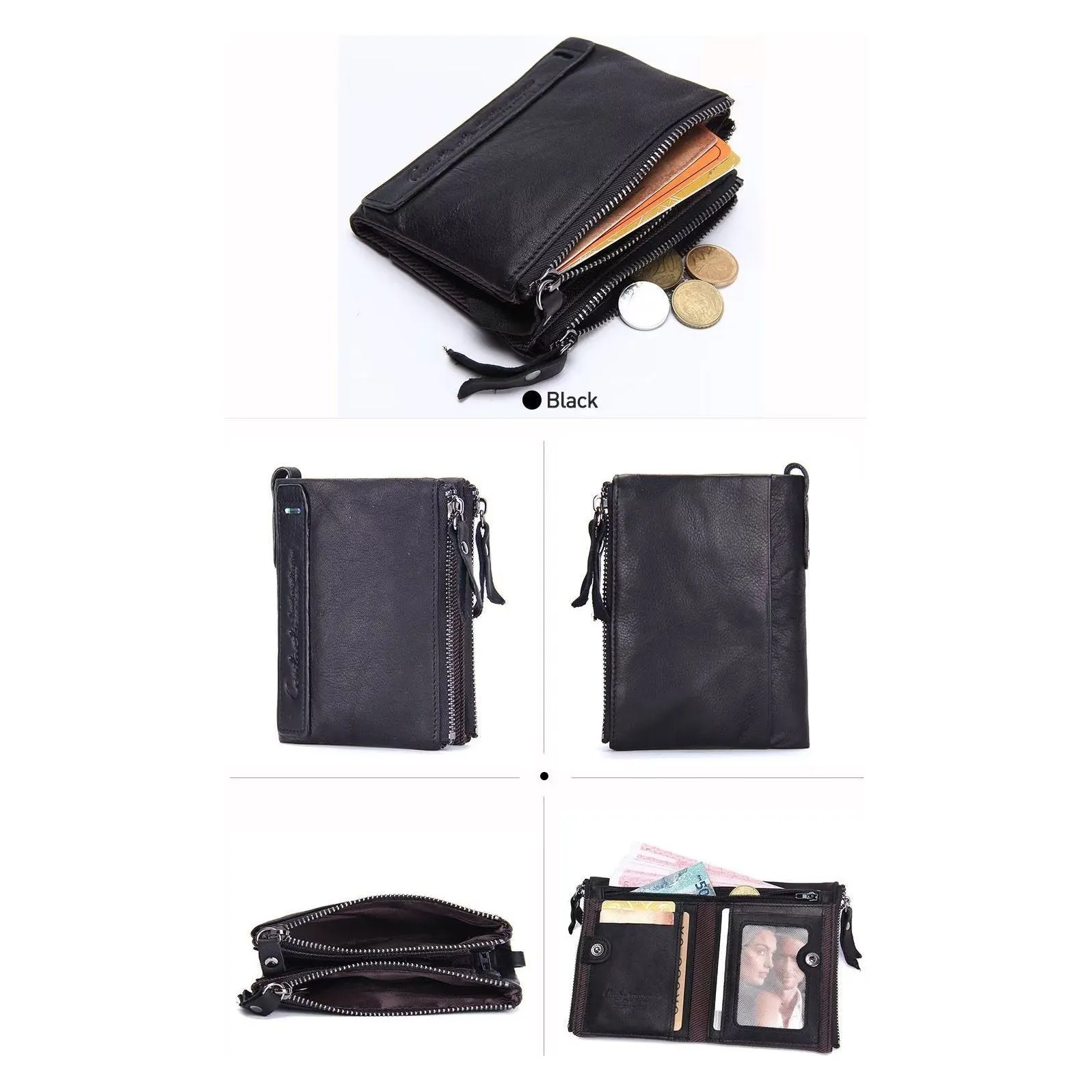 ElegantCow RFID Zipper Clutch Wallet