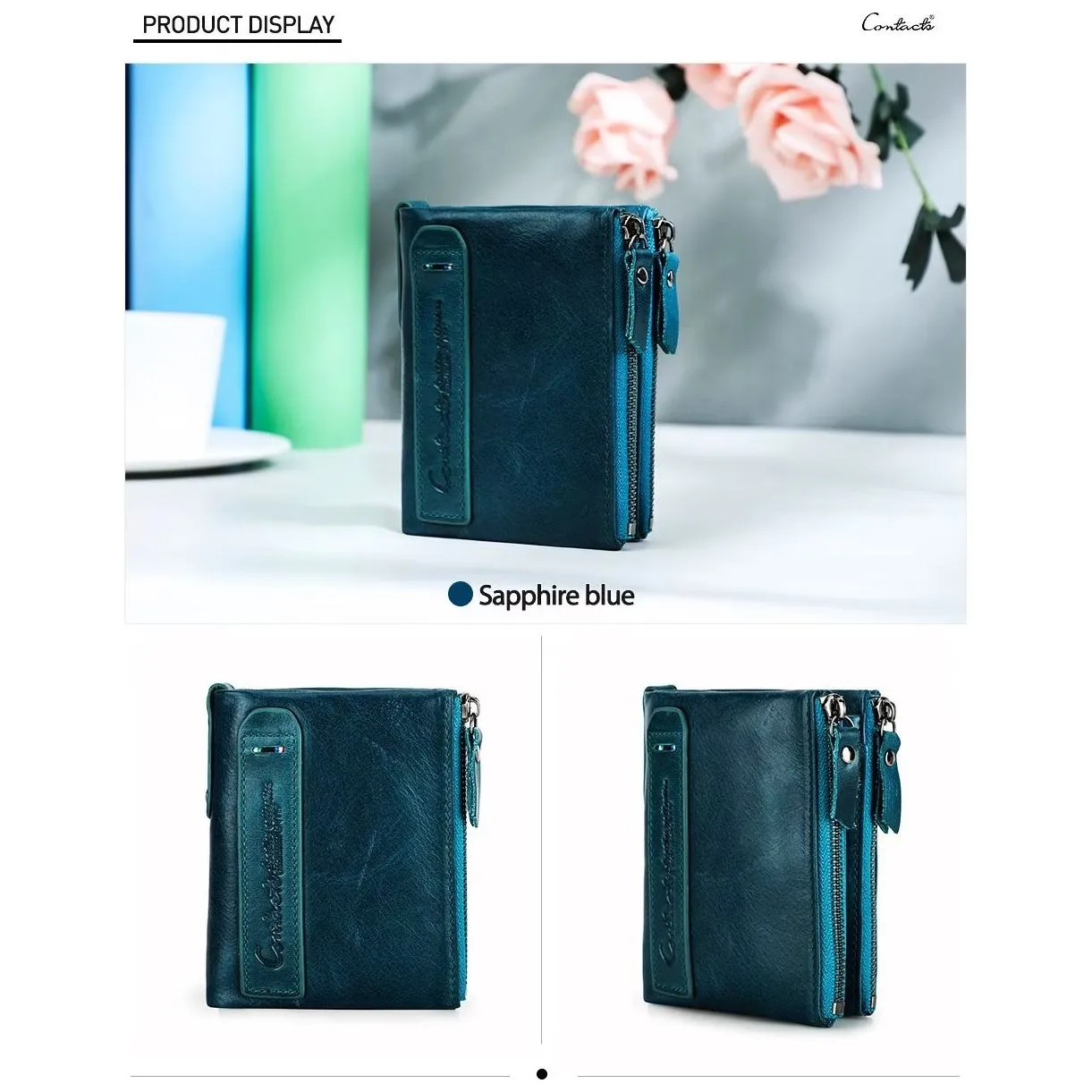 ElegantCow RFID Zipper Clutch Wallet