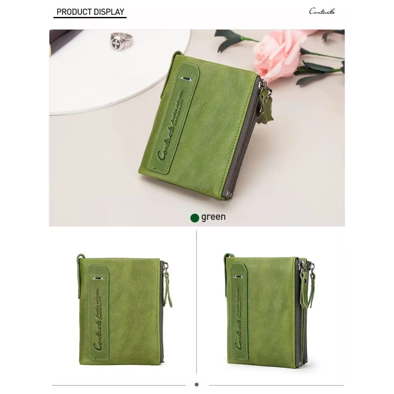 ElegantCow RFID Zipper Clutch Wallet