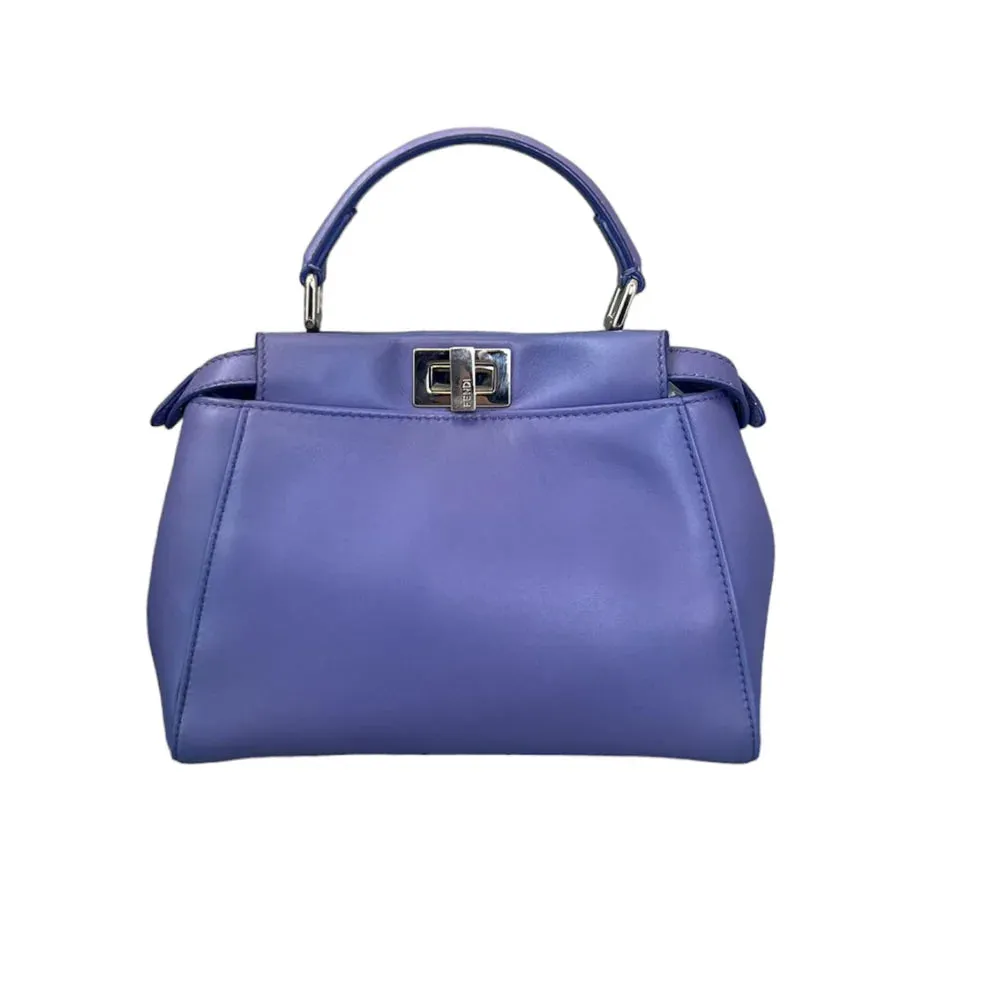 Fendi Peekaboo Mini Iconic Satchel Nappa Purple SHW