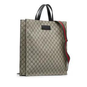 Gray Gucci GG Supreme Convertible Soft Tote Satchel