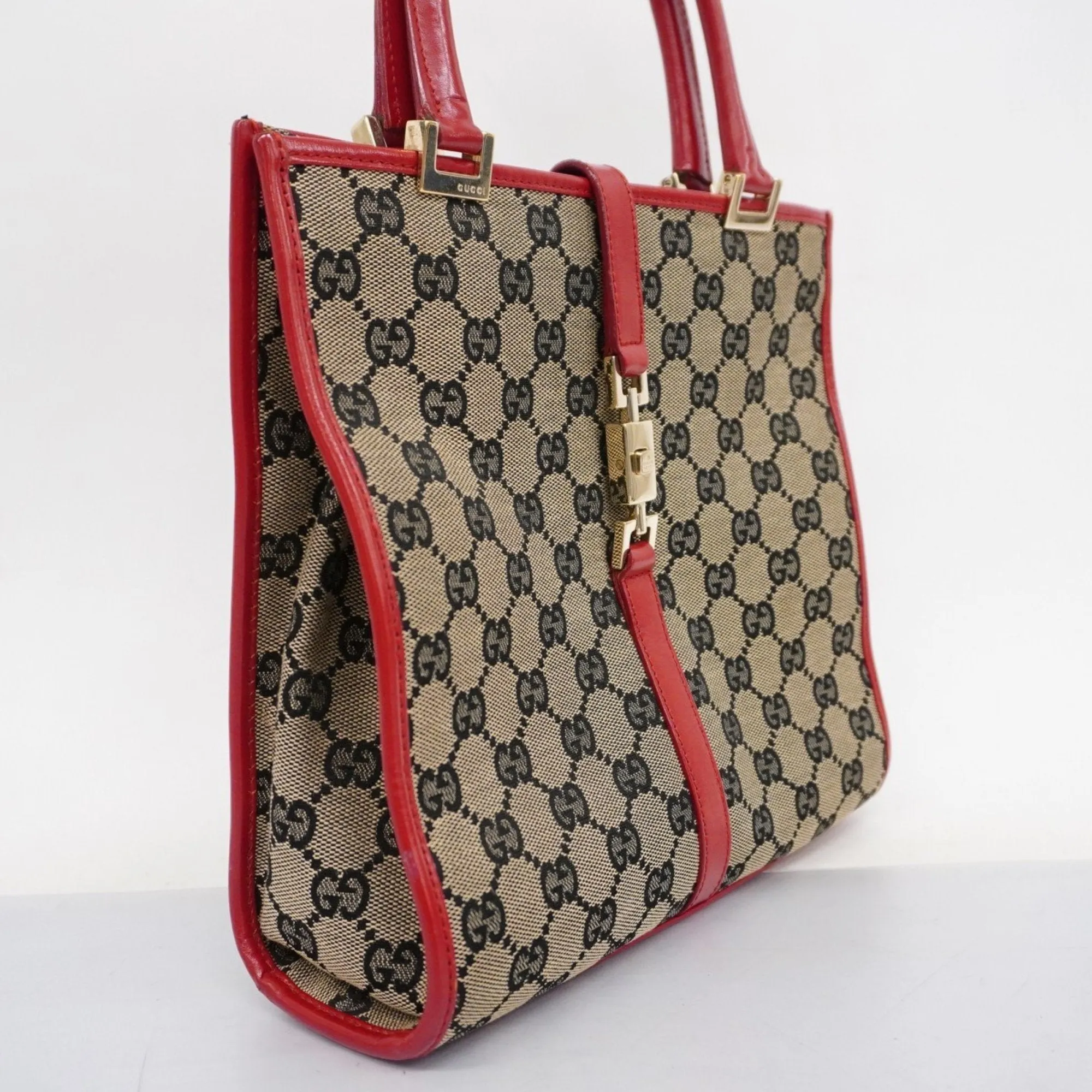 Gucci Jackie Overall Canvas Beige Tote Bag