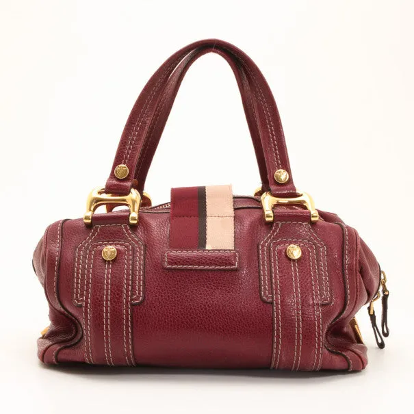 Gucci Maroon Leather Aviatrix Medium Boston Satchel