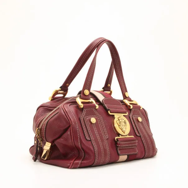 Gucci Maroon Leather Aviatrix Medium Boston Satchel