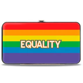 Hinged Wallet - EQUALITY Stripe Rainbow White