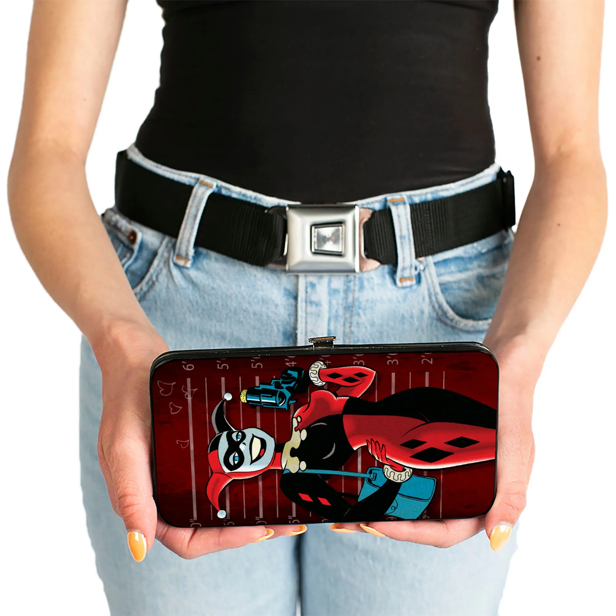 Hinged Wallet - Harley Quinn Mad Love Knock Pose Lineup Reds