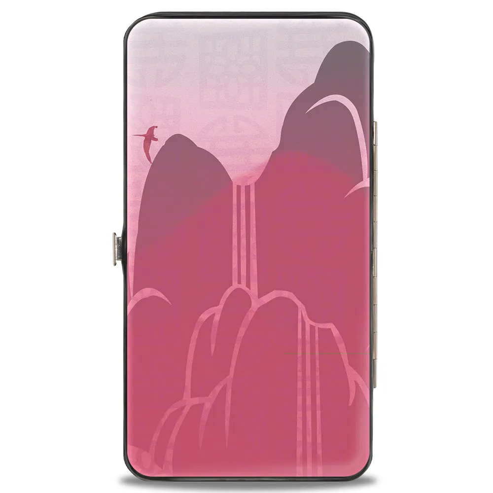 Hinged Wallet - Mulan Sword Action Pose   Landscape Pinks