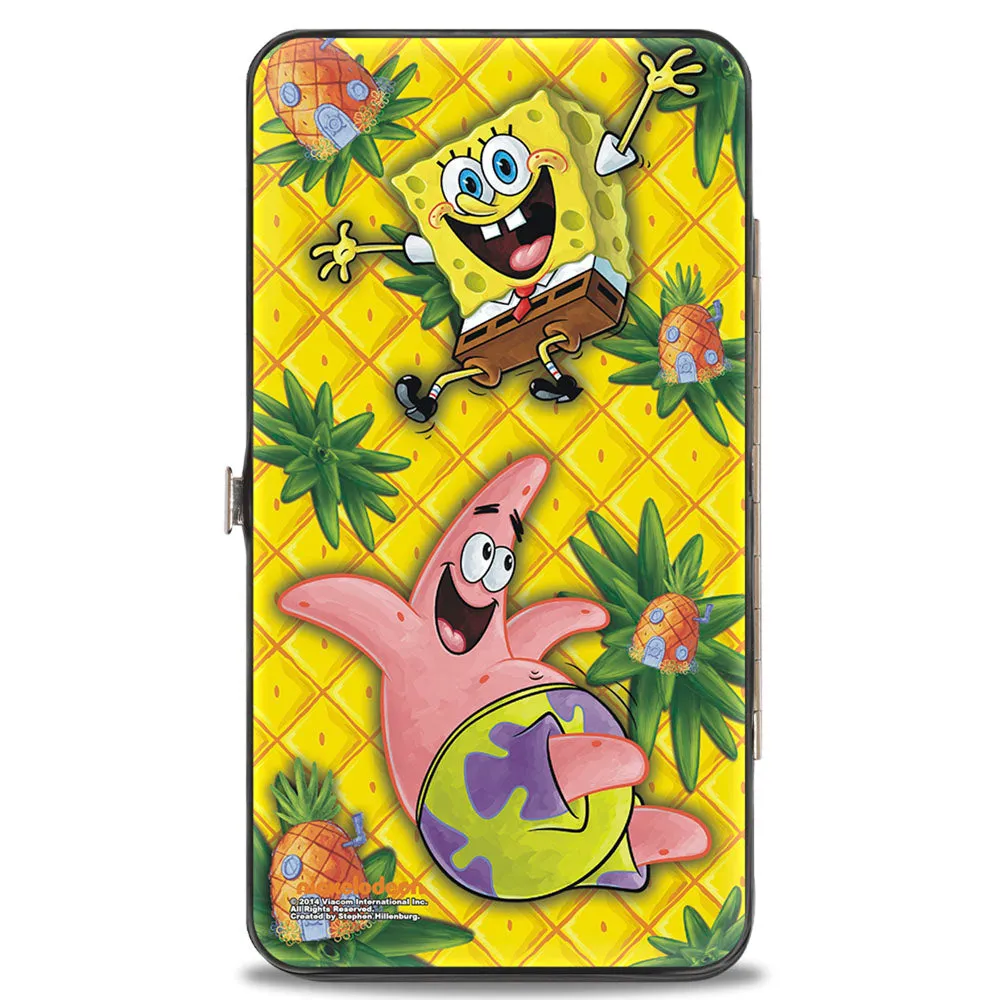 Hinged Wallet - SpongeBob Pineapple Eyes   SpongeBob & Patrick Starfish Pose Pineapple Gold