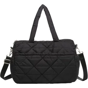 Jen & Co. Billie Quilted Nylon Satchel Black Synthetic