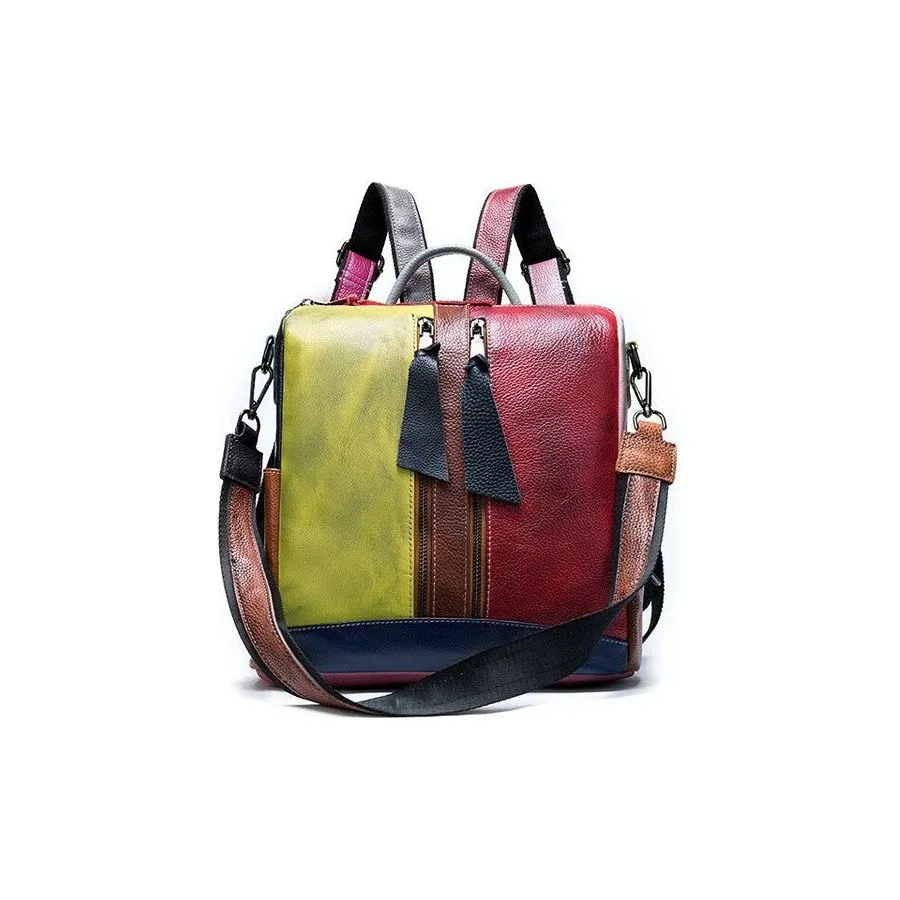 Luxury Exotic Patchwork Leather Convertible Handbag