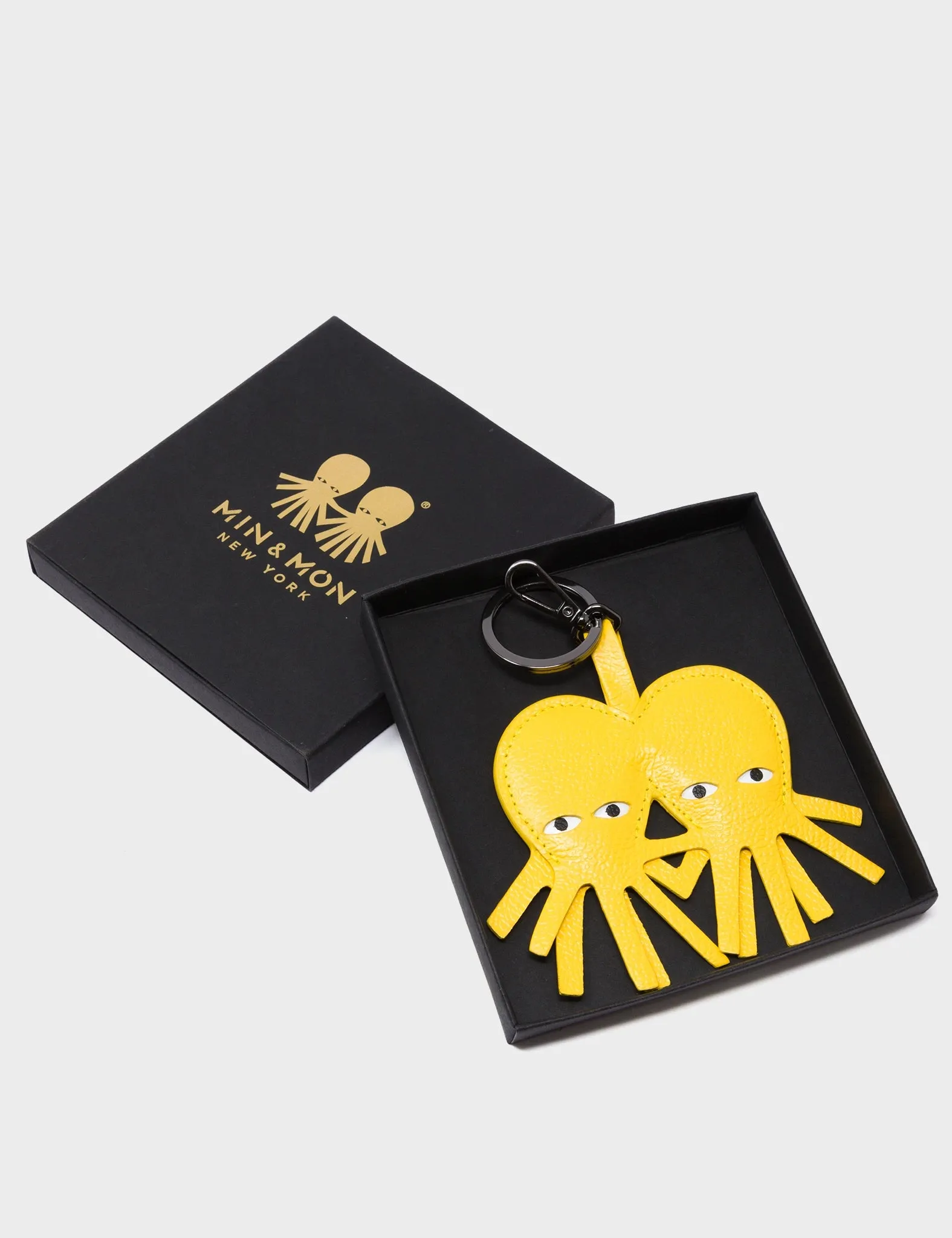 Octotwins Charm - Balloon Yellow Leather Keychain