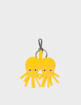 Octotwins Charm - Balloon Yellow Leather Keychain