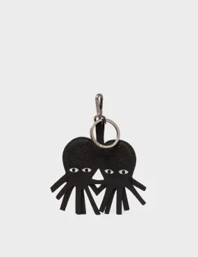 Octotwins Charm - Black Leather Keychain