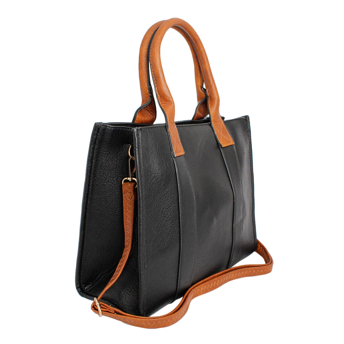 Purse Black Soft Grain Satchel Bag for Women