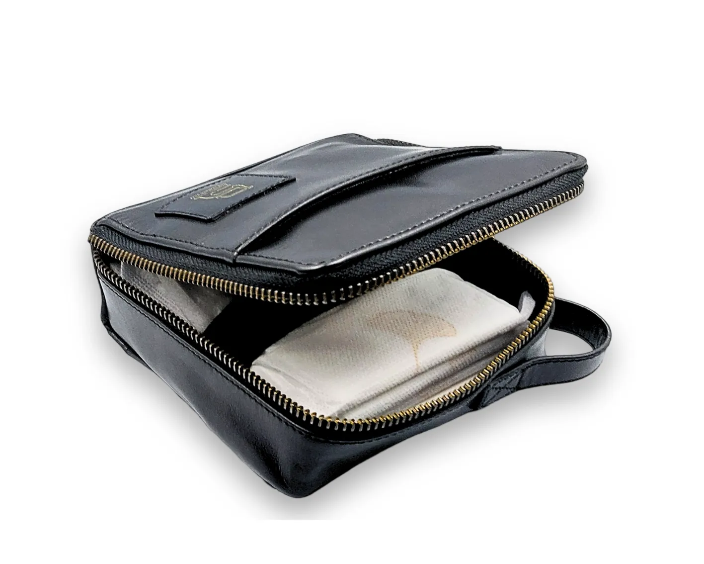 Sanitary Napkin Pouch - Black (Full Leather)