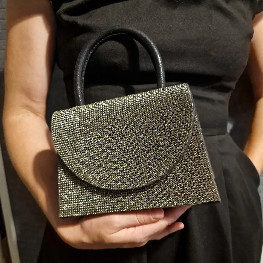 Sparkly Black Diamante Mini Grab Bag