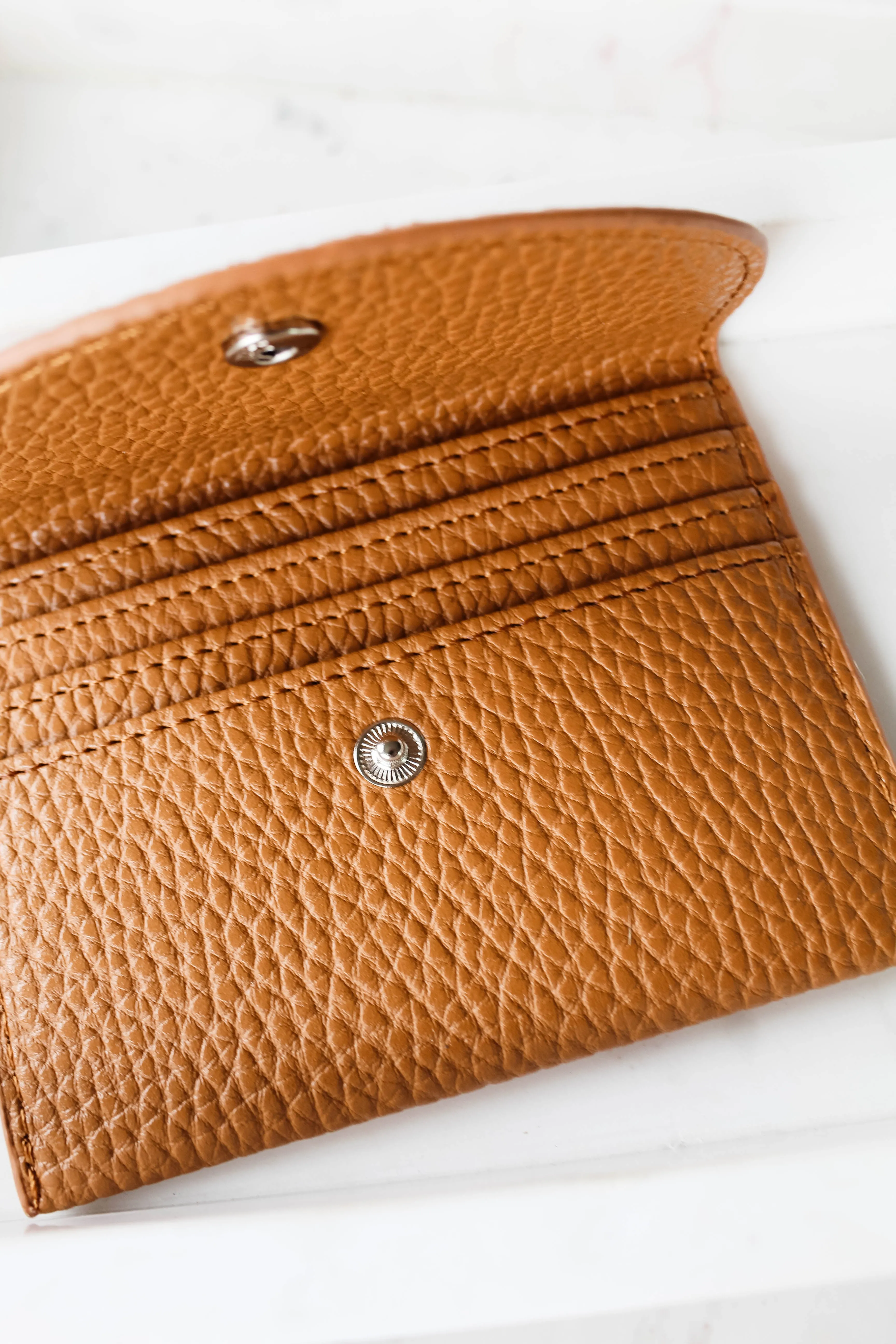 Tan Leather Mini Wallet