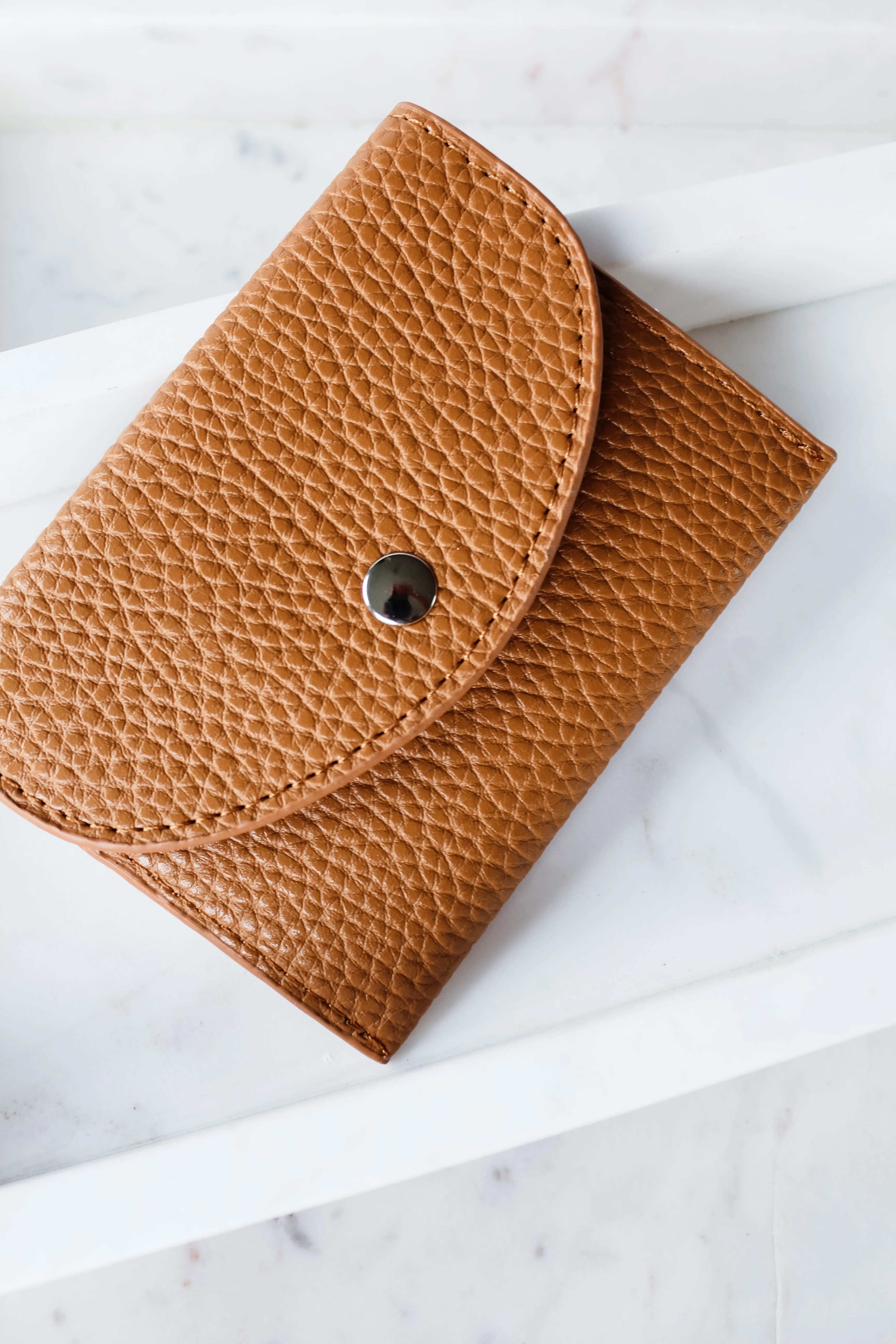 Tan Leather Mini Wallet