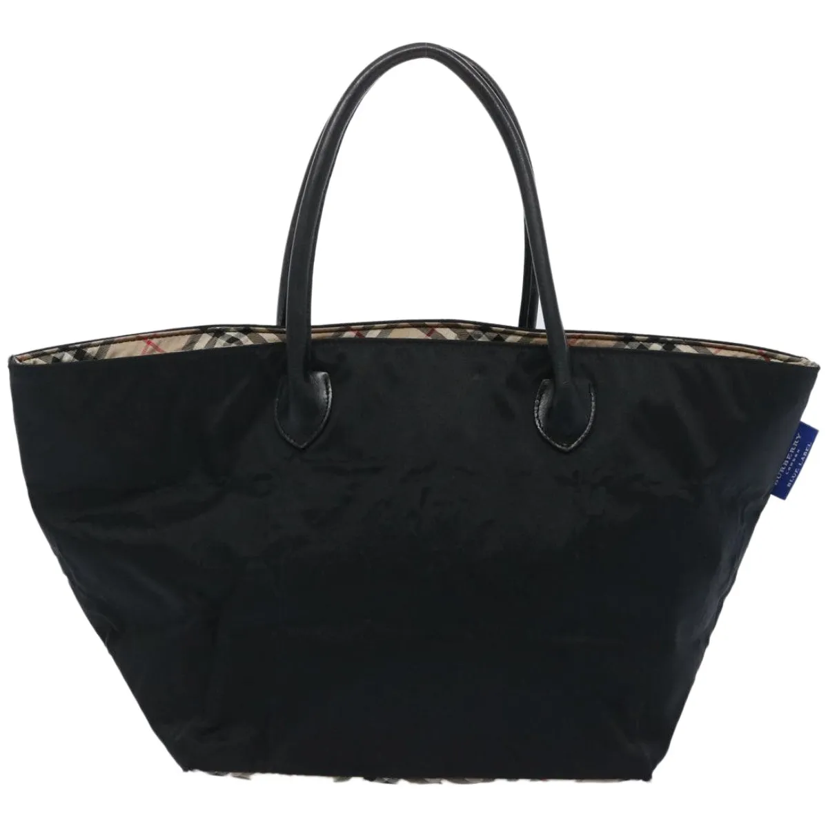 Trendy Inspired Burberry Blue Label Tote Bag Nylon Beige Auth Ti1539