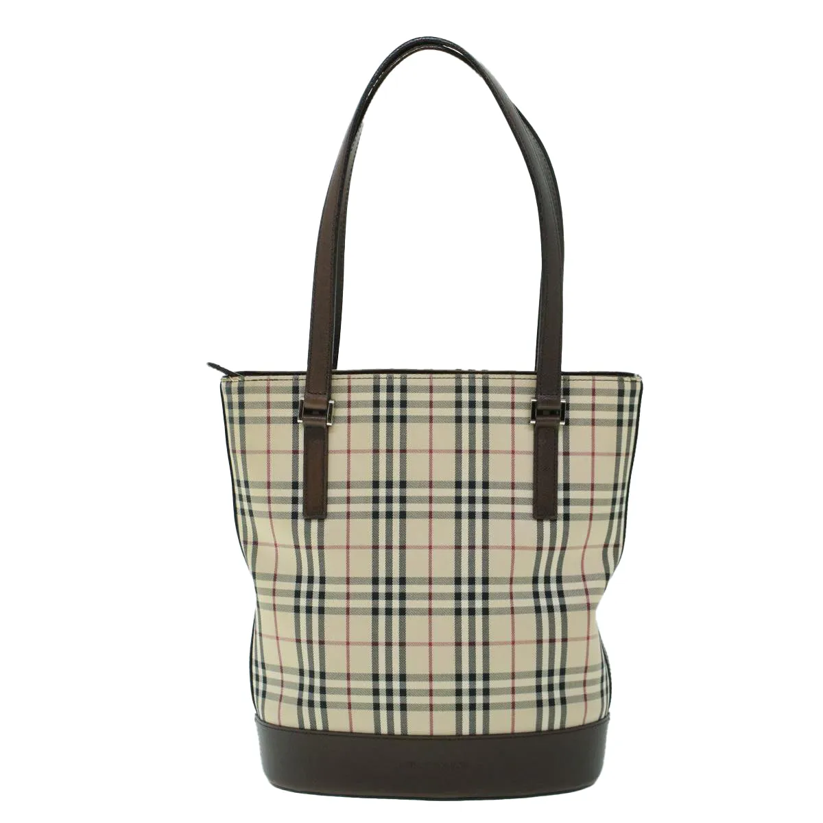 Trendy Inspired Burberry Nova Check Tote Bag Canvas Leather Beige Brown Auth 54021