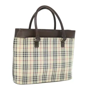 Trendy Inspired Burberry Nova Check Tote Bag Nylon Beige Auth Ep2645