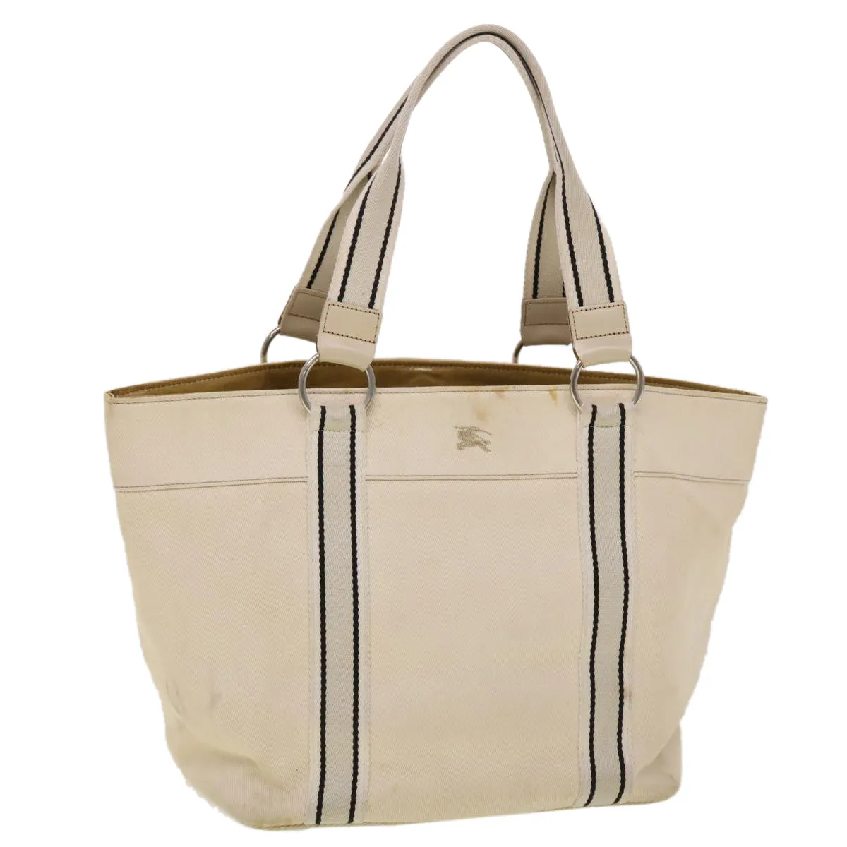 Trendy Inspired Burberry Tote Bag Canvas White Auth Yb124