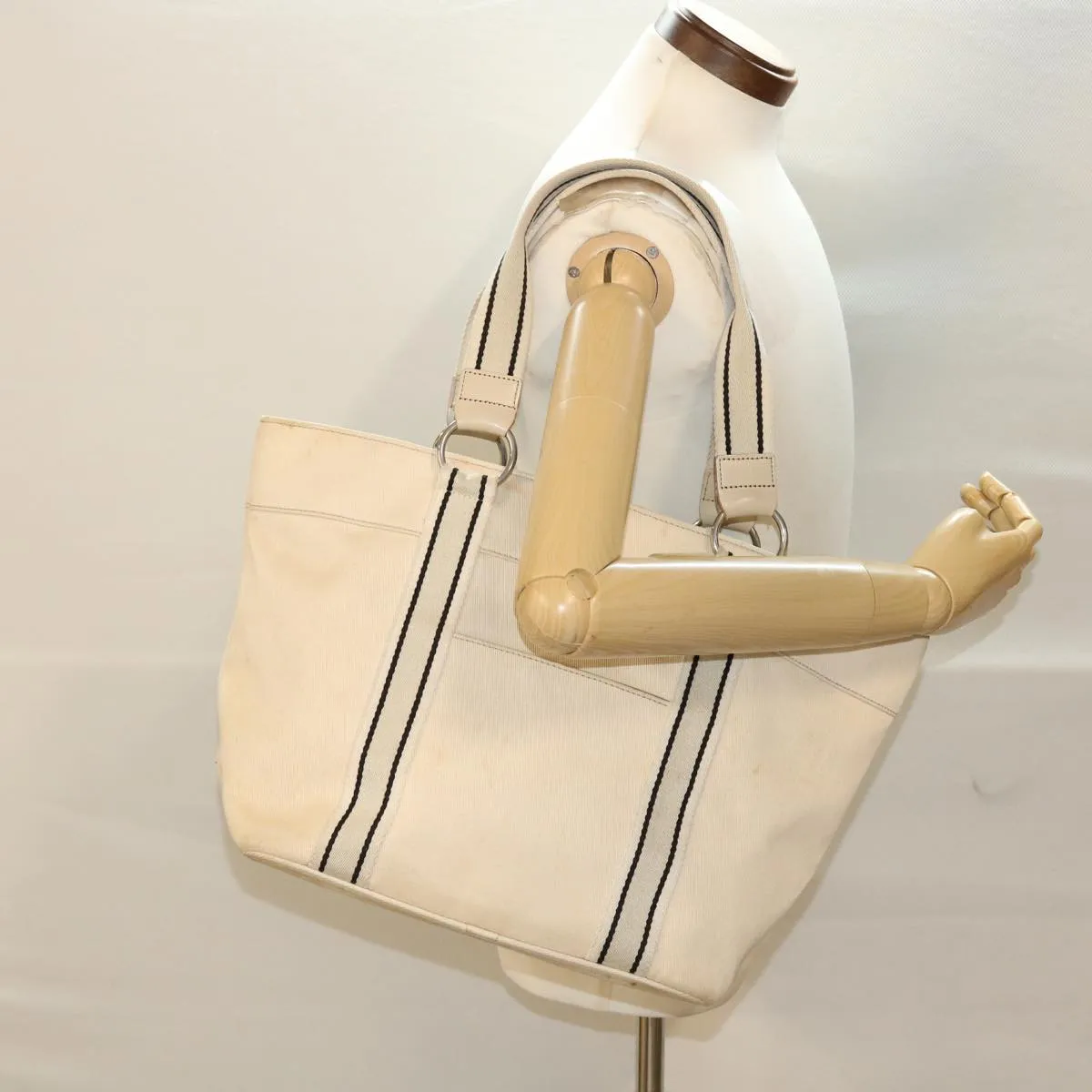 Trendy Inspired Burberry Tote Bag Canvas White Auth Yb124