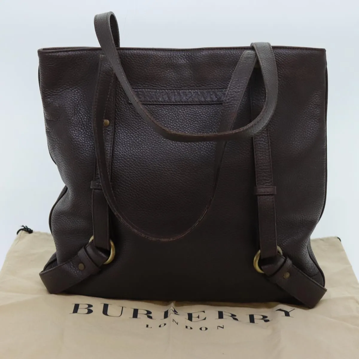 Trendy Inspired Burberry Tote Bag Leather Brown Auth Bs13779