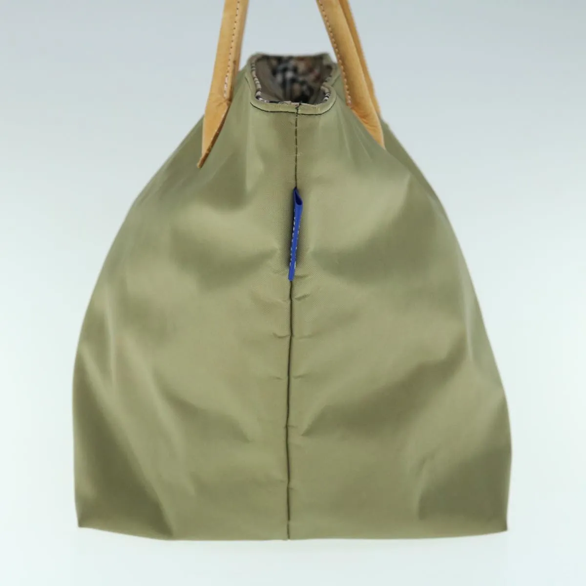 Trendy Inspired Burberryss Blue Label Tote Bag Nylon Khaki Auth Bs11303