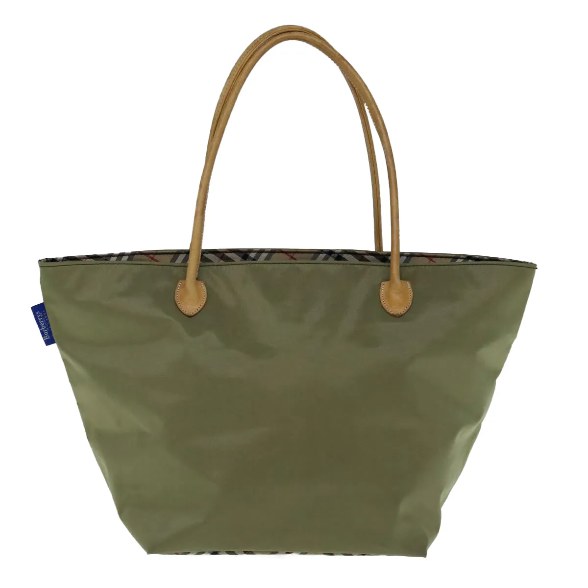 Trendy Inspired Burberryss Blue Label Tote Bag Nylon Khaki Auth Bs11303