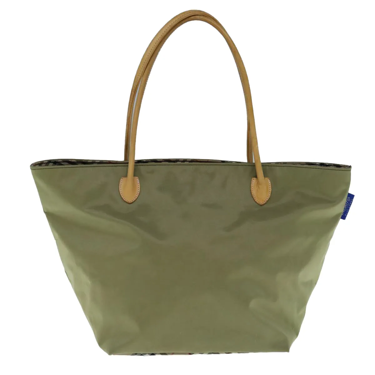 Trendy Inspired Burberryss Blue Label Tote Bag Nylon Khaki Auth Bs11303