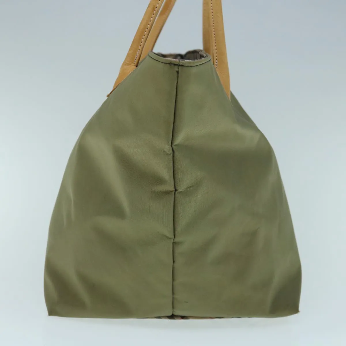 Trendy Inspired Burberryss Blue Label Tote Bag Nylon Khaki Auth Bs11303