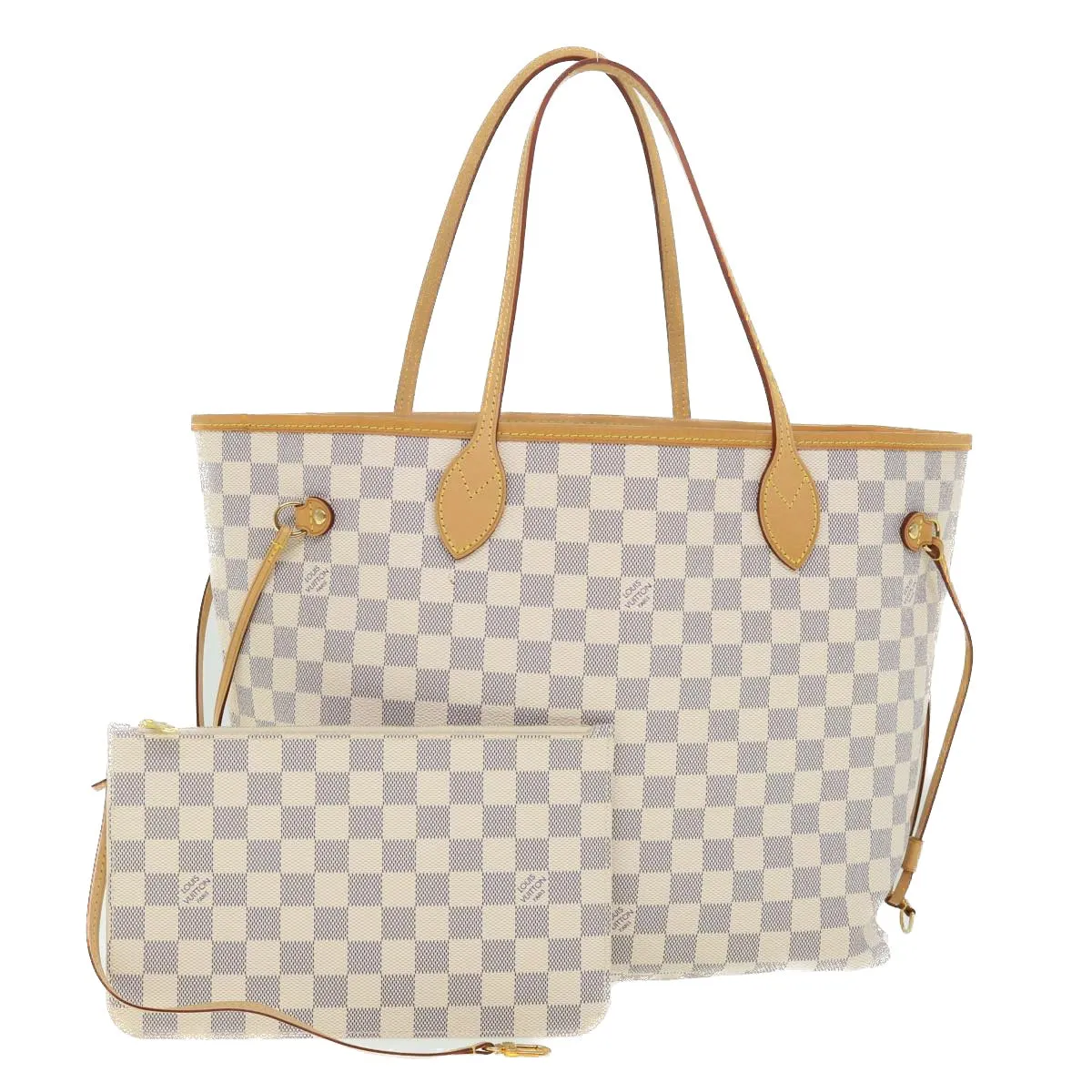 Trendy Inspired Louis Vuitton Damier Azur Neverfull Mm Tote Bag N41605 Lv Auth 54291a