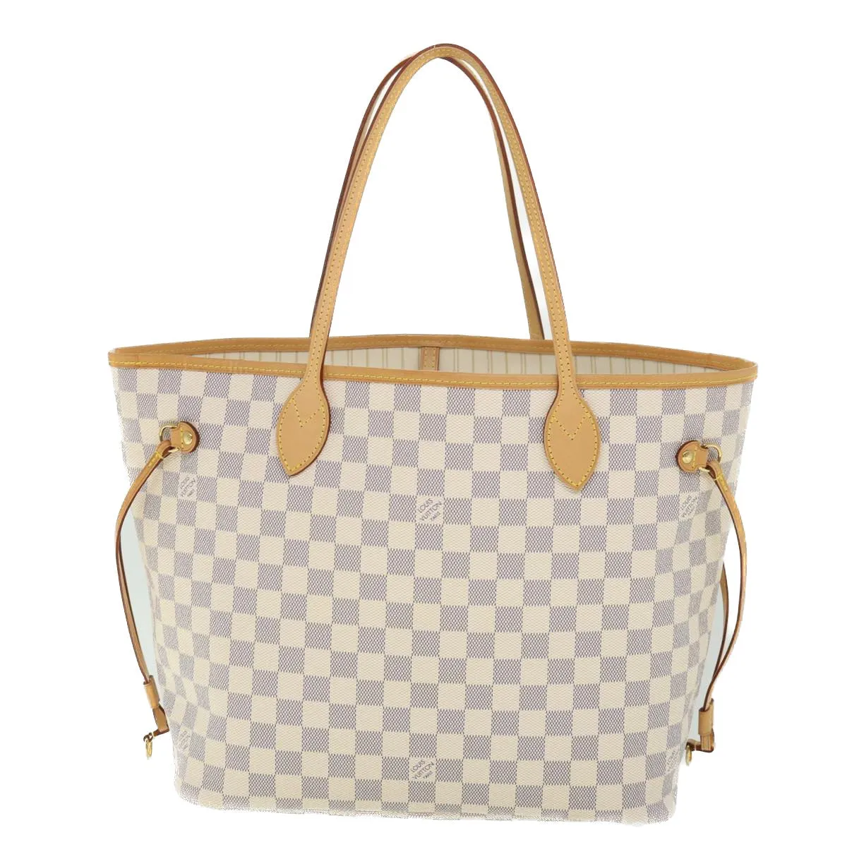 Trendy Inspired Louis Vuitton Damier Azur Neverfull Mm Tote Bag N41605 Lv Auth 54291a