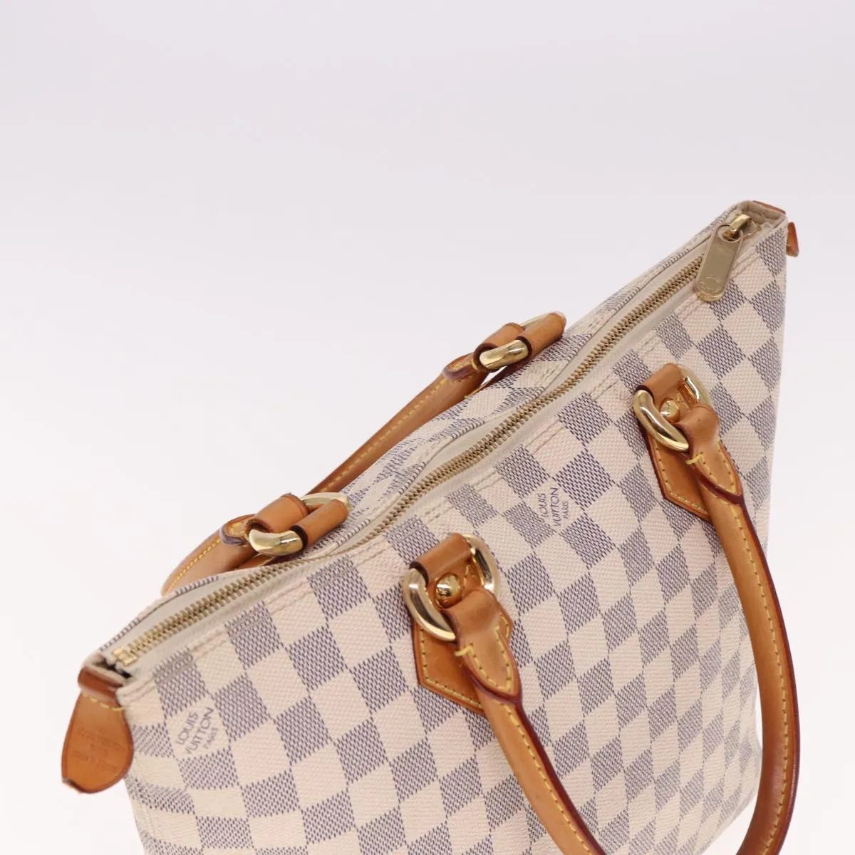 Trendy Inspired Louis Vuitton Damier Azur Saleya Pm Tote Bag N51186 Lv Auth Bs15181