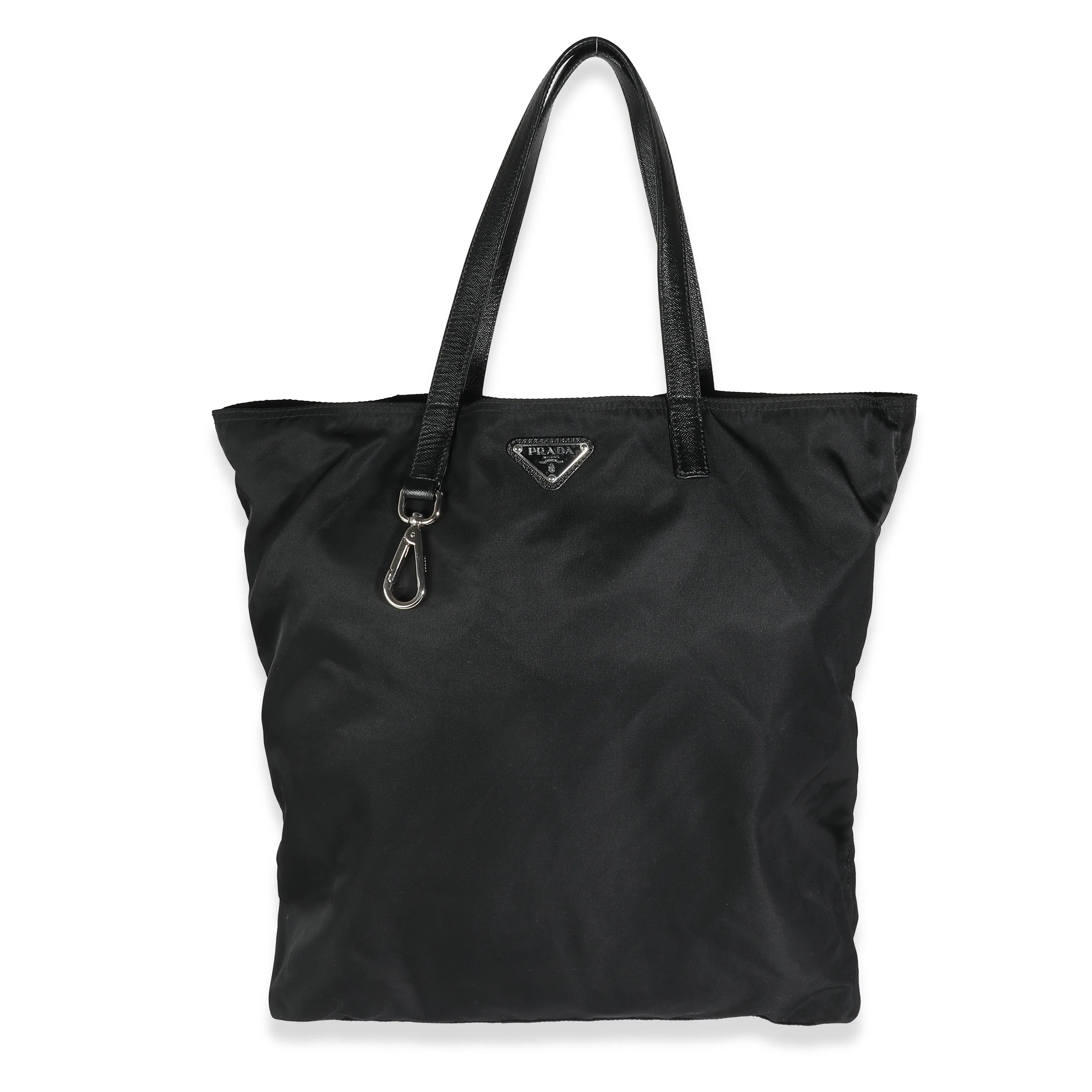 Trendy Inspired Prada Black Nylon Logo Shopper Tote