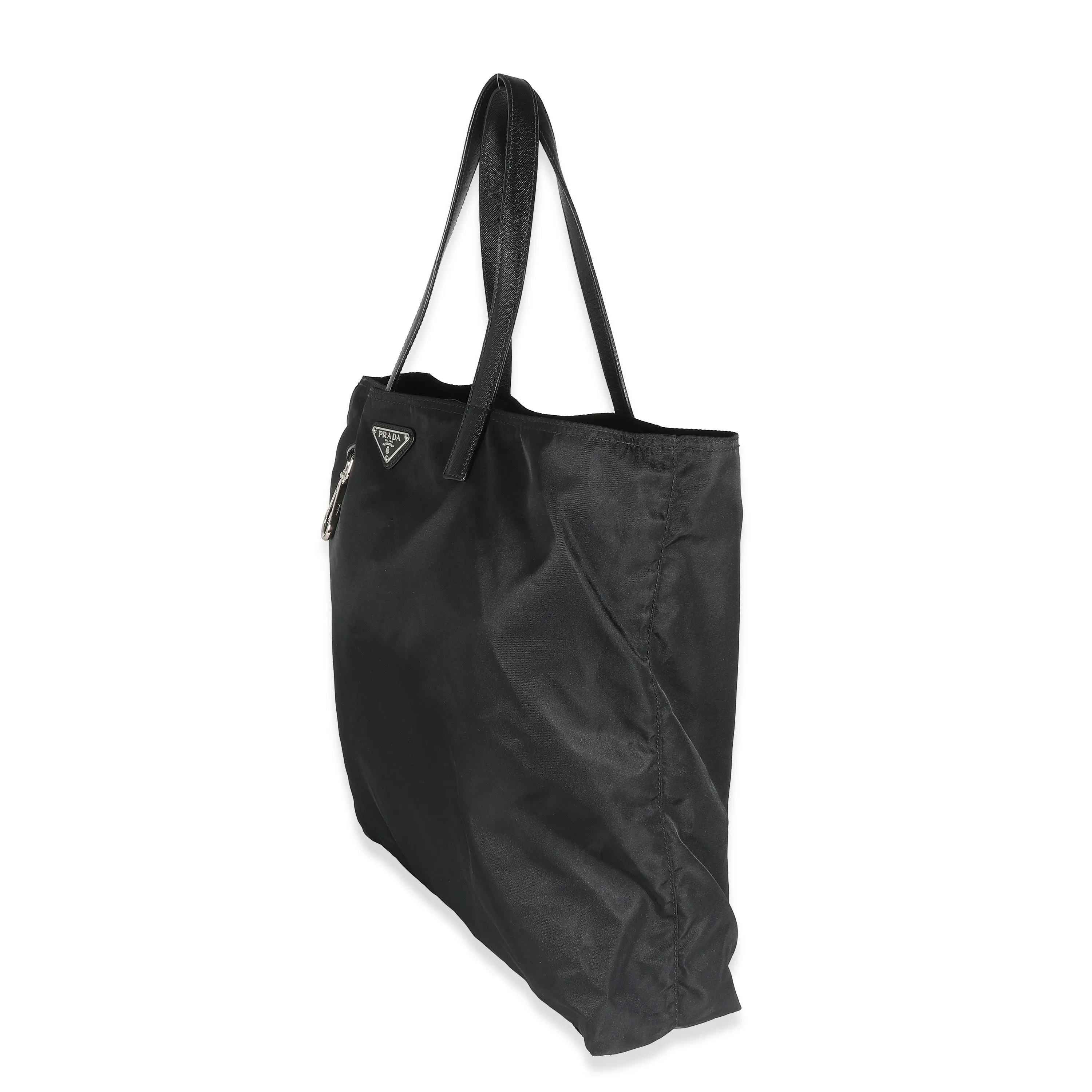 Trendy Inspired Prada Black Nylon Logo Shopper Tote